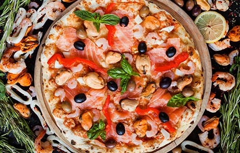 Dolphin Chip Shop Mixed Seafood Pizza
